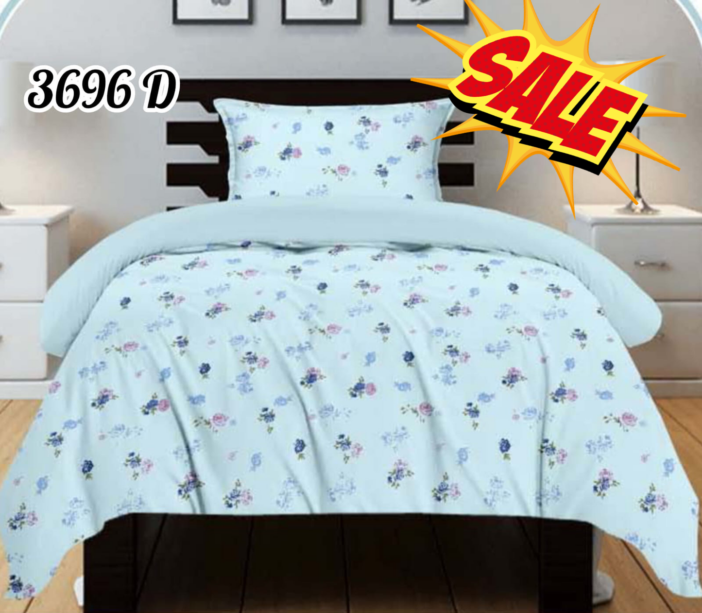 Pure Cotton Single Size Bedsheets (1.47 X2.24)