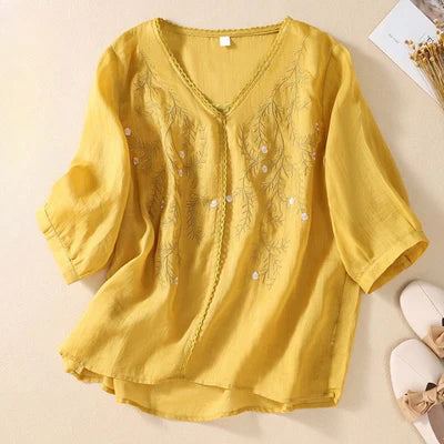 EMBROIDERY STYLISH NECK TOP