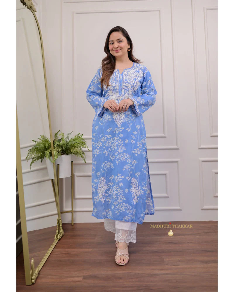 Cotton Chikankari Kurti