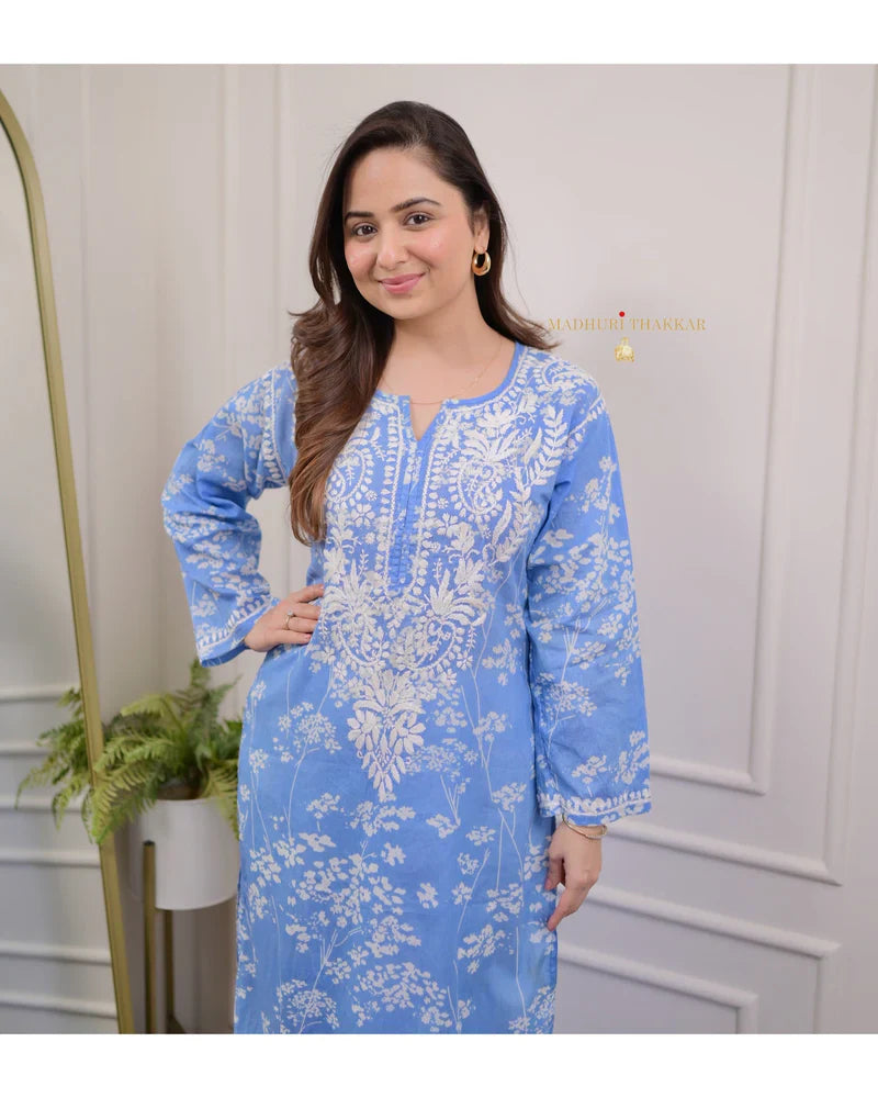 Cotton Chikankari Kurti