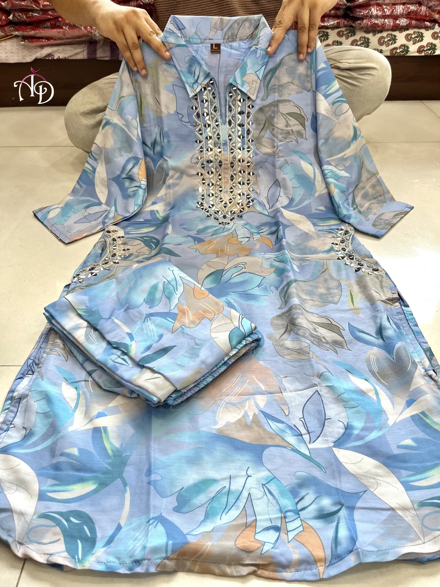 Ethnic Zari Weaving Co-ord Sets